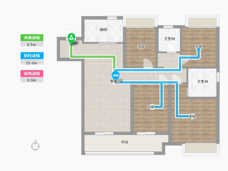 江苏省-南京市-宋都柏悦府B127m²-102.67-户型库-动静线