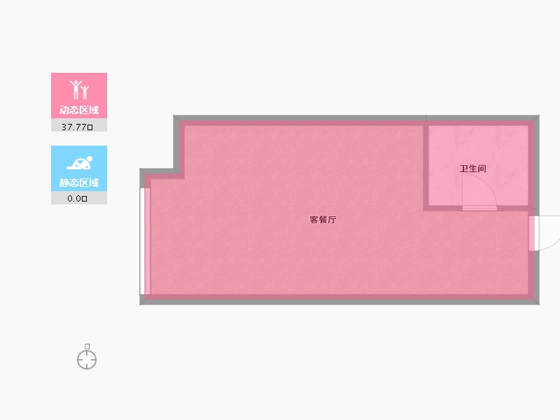 湖南省-长沙市-阳光城檀府3号楼B户型43m²-34.39-户型库-动静分区