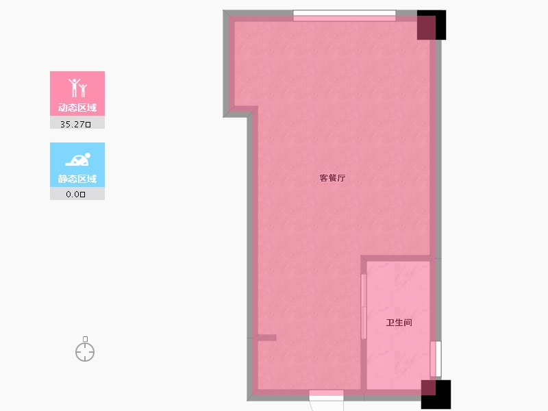 湖南省-长沙市-阳光城檀府3号楼F户型40m²-31.84-户型库-动静分区