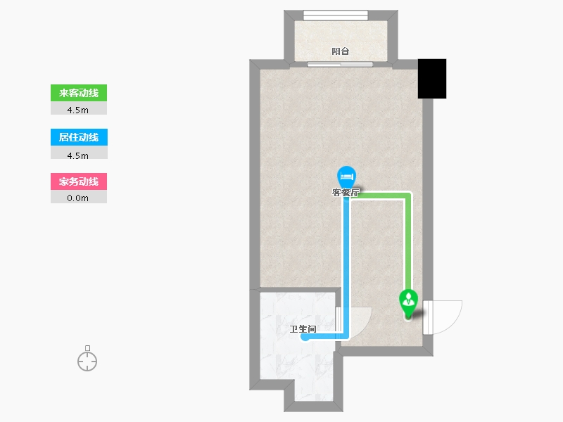 湖南省-长沙市-鑫远悦时代1号楼,1栋A5户型15房40m²-32.00-户型库-动静线