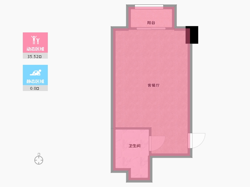 湖南省-长沙市-鑫远悦时代1号楼,1栋A5户型15房40m²-32.00-户型库-动静分区