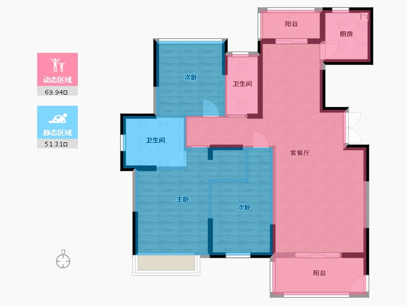 湖南省-长沙市-博林云栖D7号楼,D7栋户型141m²-108.75-户型库-动静分区