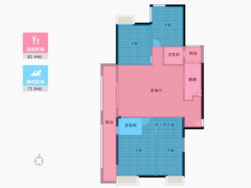 湖南省-长沙市-凯乐国际城8栋A1户型182m²-141.82-户型库-动静分区