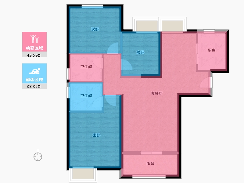 福建省-厦门市-特房莱昂公馆-78.00-户型库-动静分区