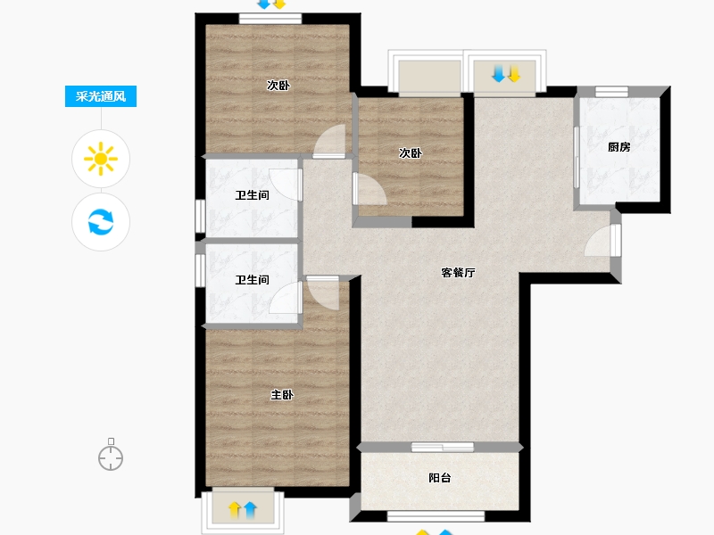 福建省-厦门市-特房莱昂公馆-78.00-户型库-采光通风