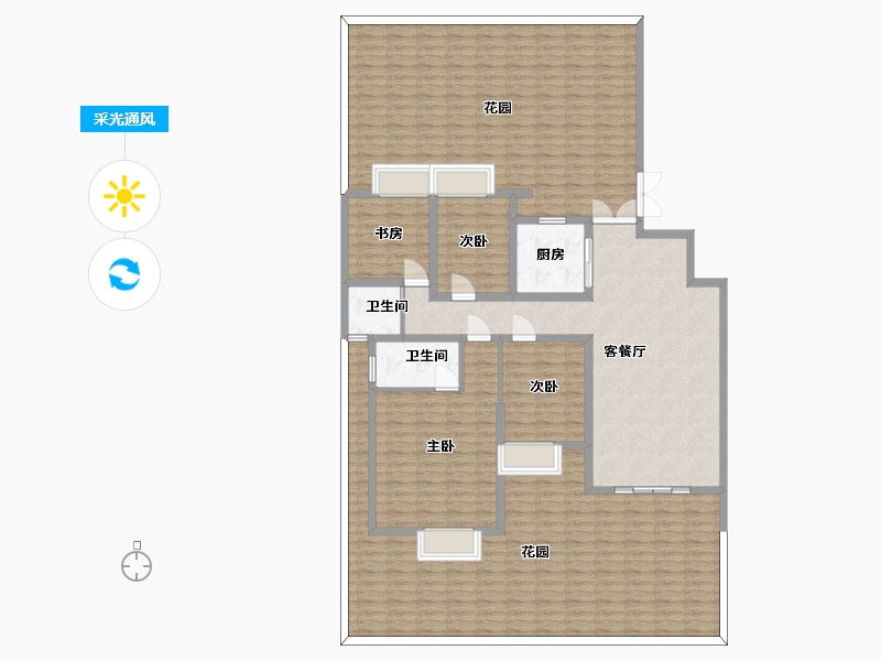 江苏省-南京市-喜之郎丽湖湾142m²-210.85-户型库-采光通风