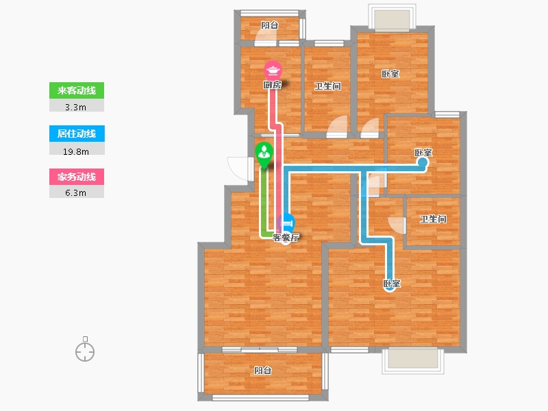 江苏省-南京市-橡树城春熙苑42幢Gd2136m²-109.25-户型库-动静线