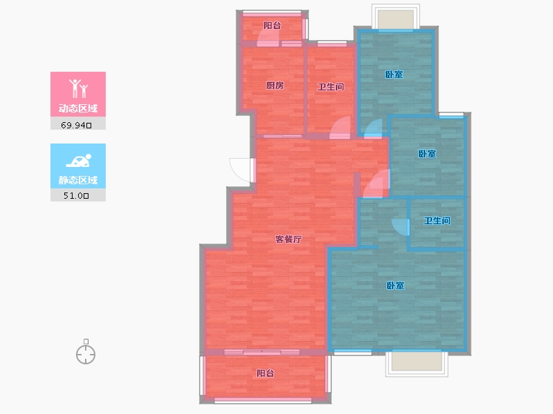 江苏省-南京市-橡树城春熙苑42幢Gd2136m²-109.25-户型库-动静分区