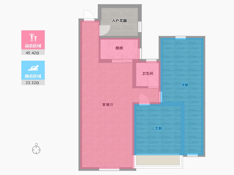 湖南省-长沙市-未来方舟1,2,3号栋02户型92m²-75.70-户型库-动静分区