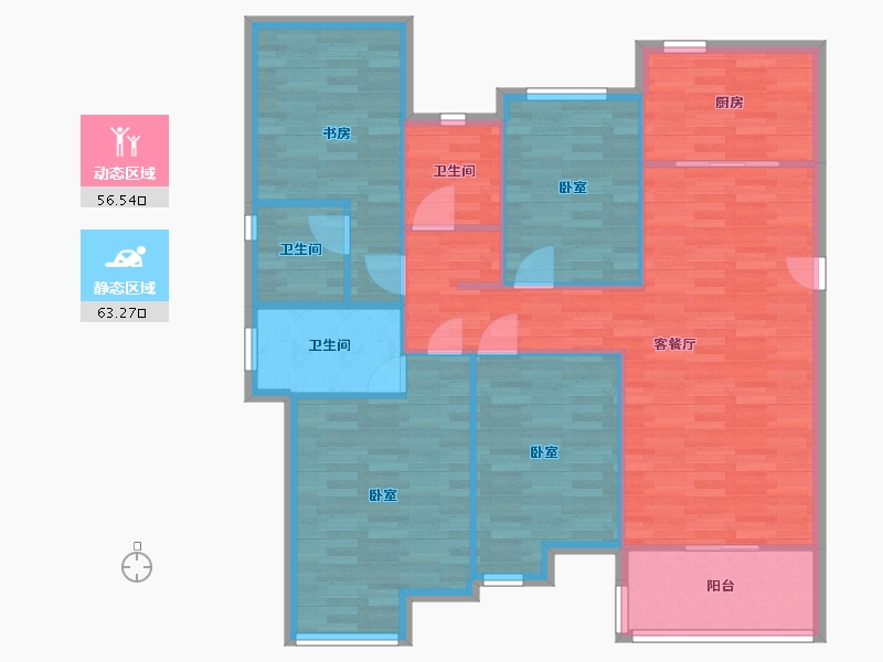 江苏省-南京市-高淳雅居乐花园136m²-109.21-户型库-动静分区