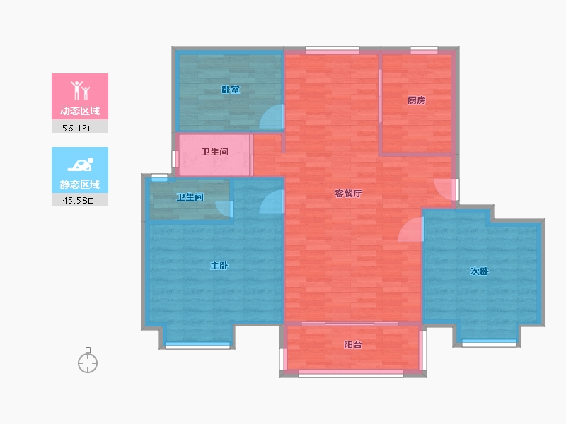 江苏省-南京市-紫晶美域117m²-93.99-户型库-动静分区