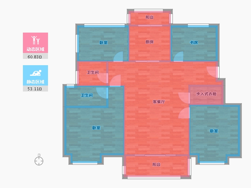 江苏省-南京市-紫晶美域130m²-104.23-户型库-动静分区