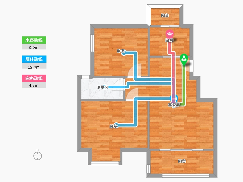 江苏省-南京市-紫晶美域84m²-67.00-户型库-动静线