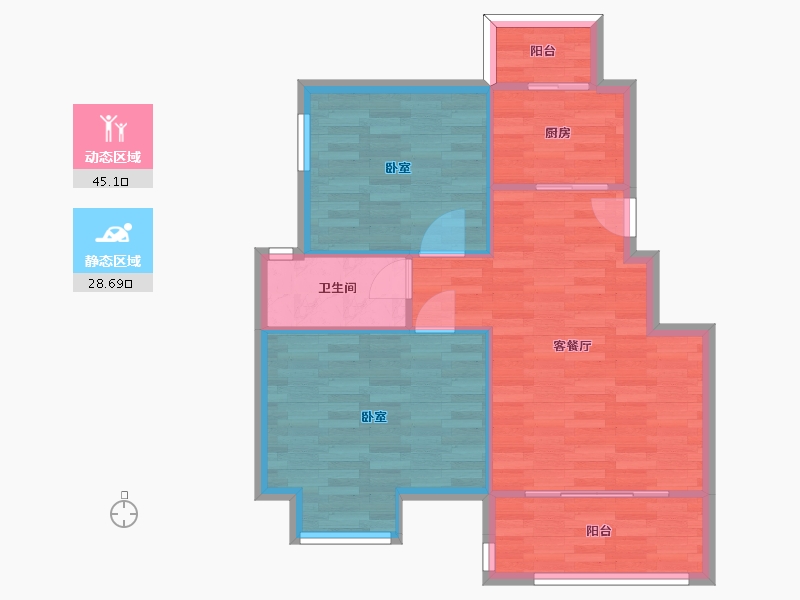 江苏省-南京市-紫晶美域84m²-67.00-户型库-动静分区