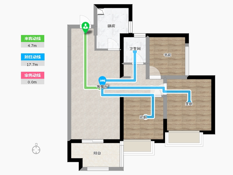 湖南省-长沙市-宁乡金科美苑风户型G2栋,G3栋,1栋92m²-67.80-户型库-动静线