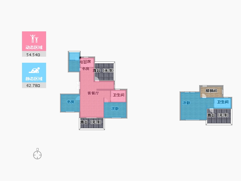 江苏省-南京市-海尔产城创双湖壹号公馆小高层G7户型141m²-144.19-户型库-动静分区