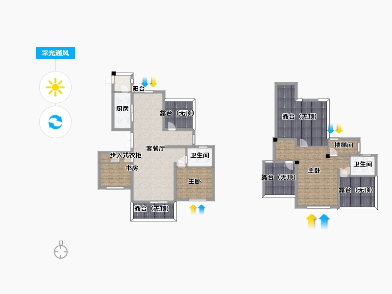 江苏省-南京市-海尔产城创双湖壹号公馆洋房G7146m²-174.64-户型库-采光通风