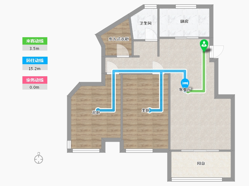 江苏省-南京市-东骏名府11幢,12幢93m²-73.99-户型库-动静线