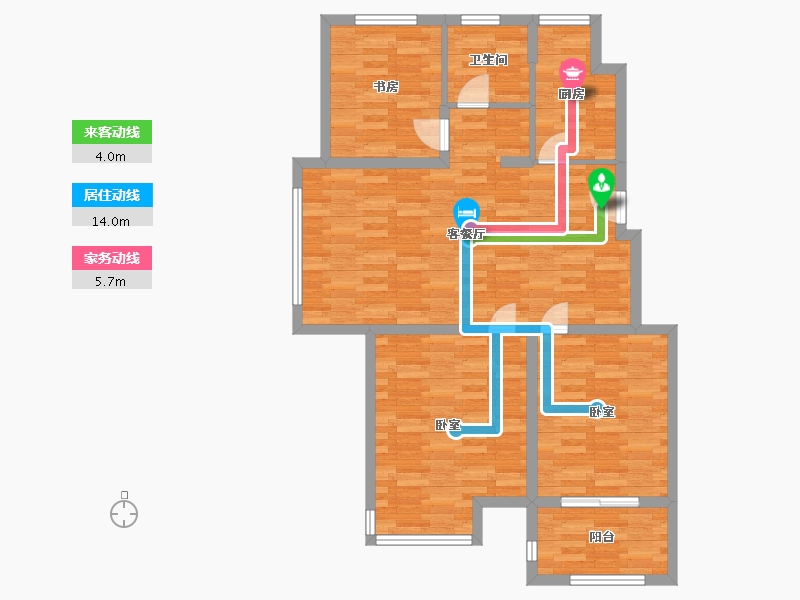 江苏省-南京市-东骏名府5幢,6幢113m²-89.99-户型库-动静线