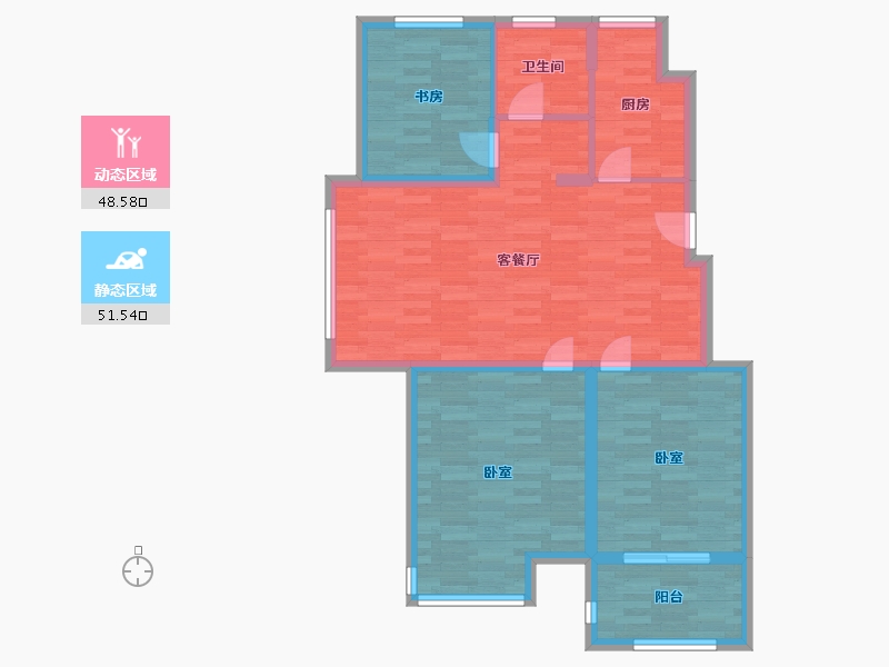 江苏省-南京市-东骏名府5幢,6幢113m²-89.99-户型库-动静分区