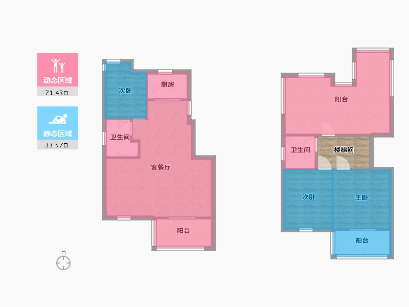 江苏省-南京市-东骏名府125m²-100.00-户型库-动静分区