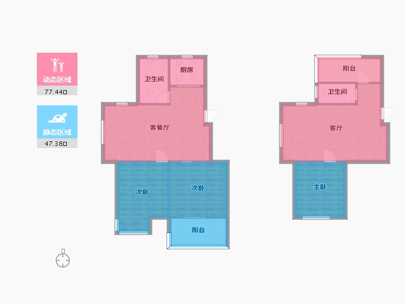 江苏省-南京市-东骏名府141m²-130.61-户型库-动静分区