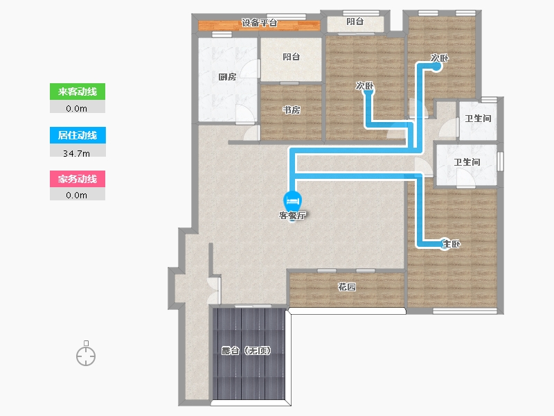 山东省-青岛市-奥润熙湖华府小高层17，18号楼,洋房17，18，21号楼130㎡户型-151.62-户型库-动静线