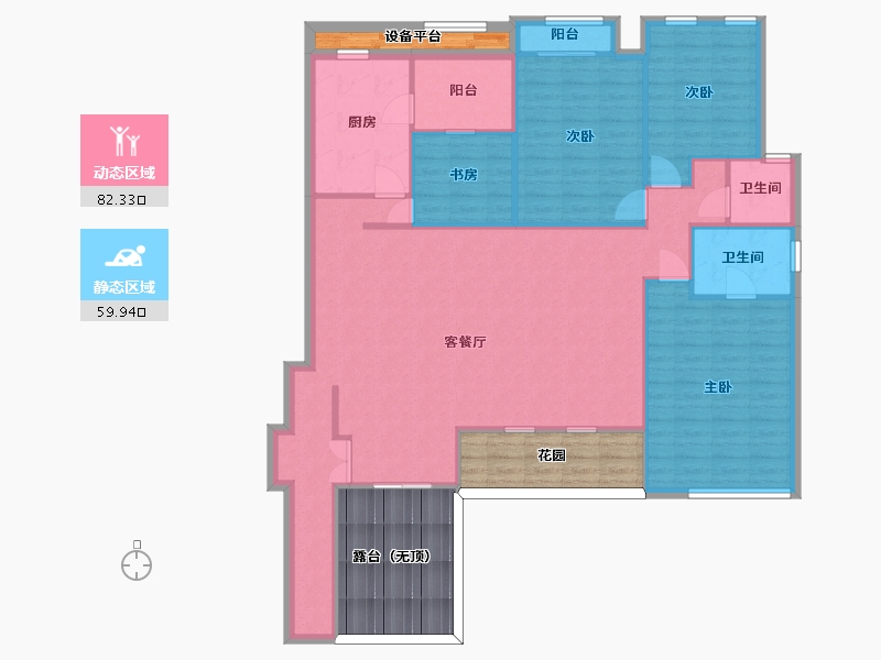 山东省-青岛市-奥润熙湖华府小高层17，18号楼,洋房17，18，21号楼130㎡户型-151.62-户型库-动静分区