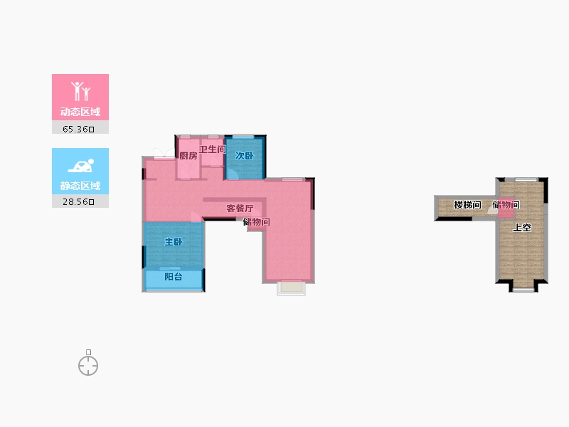 湖南省-长沙市-金辉优步花园17号楼B1-2户型119m²-109.83-户型库-动静分区