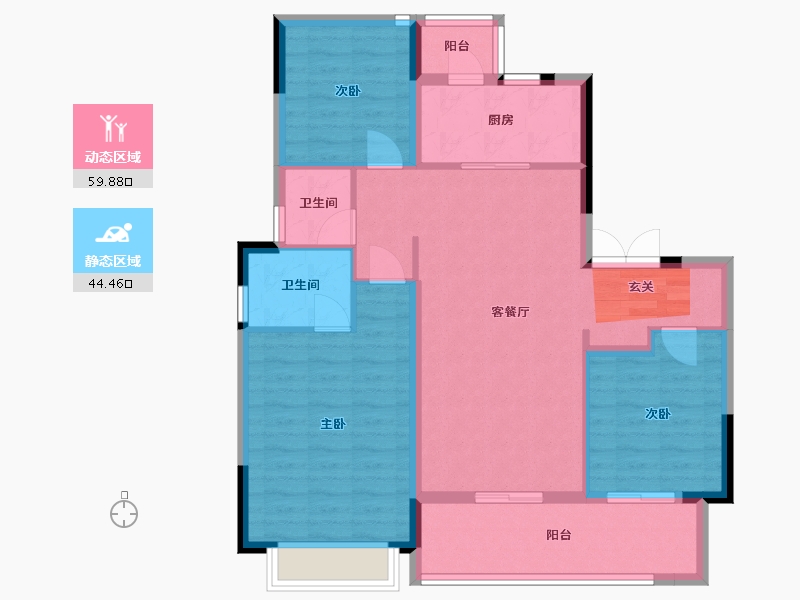 四川省-成都市-旭辉江山和鸣-93.97-户型库-动静分区