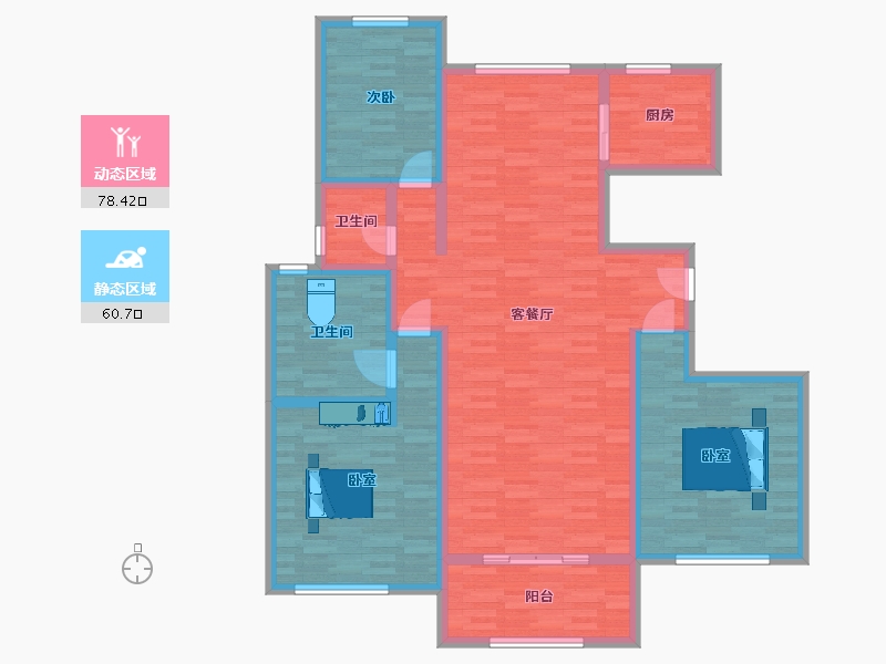 山东省-青岛市-华商金岸7号楼157m²-125.06-户型库-动静分区