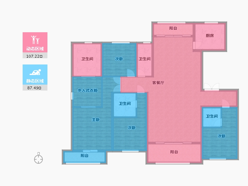 江苏省-南京市-大鱼VILL1幢,2幢,8幢AA户型220m²-176.00-户型库-动静分区