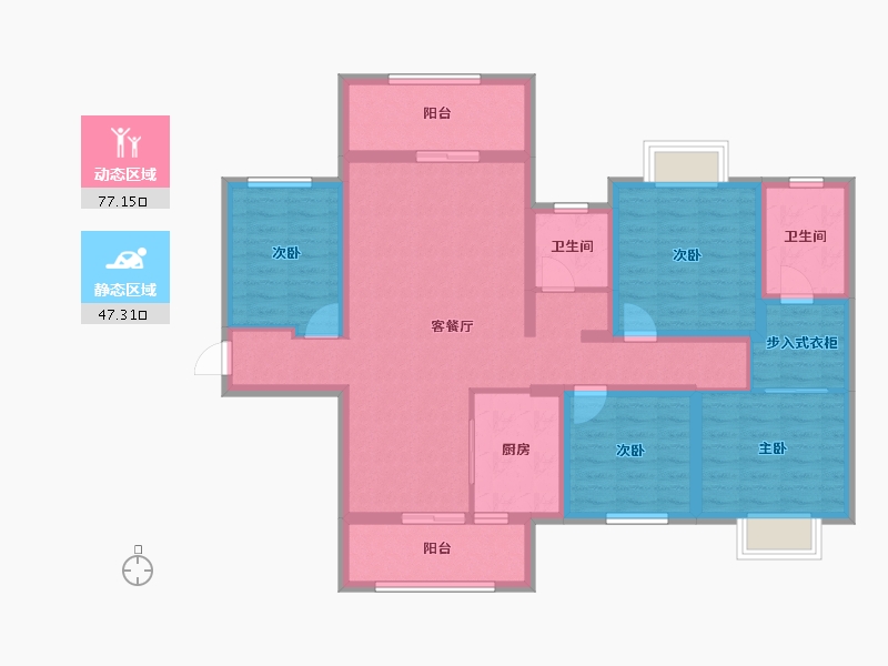 湖南省-永州市-耀江豪廷-109.66-户型库-动静分区