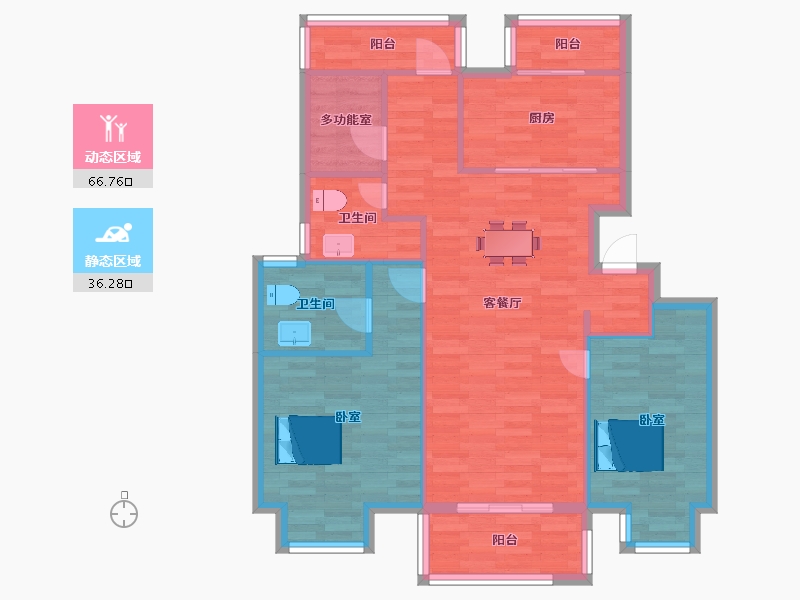 江苏省-南京市-融信世纪东方君临望岳16,21幢116m²-92.99-户型库-动静分区