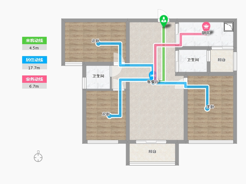 四川省-宜宾市-翡翠台-85.81-户型库-动静线