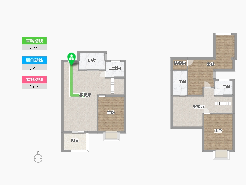 湖南省-长沙市-澳海谷山府9号楼建面145㎡-132.07-户型库-动静线