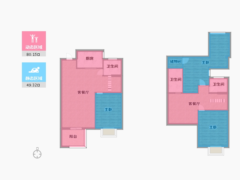 湖南省-长沙市-澳海谷山府9号楼建面145㎡-132.07-户型库-动静分区