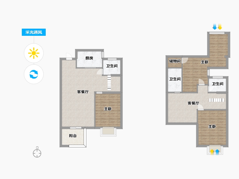 湖南省-长沙市-澳海谷山府9号楼建面145㎡-132.07-户型库-采光通风