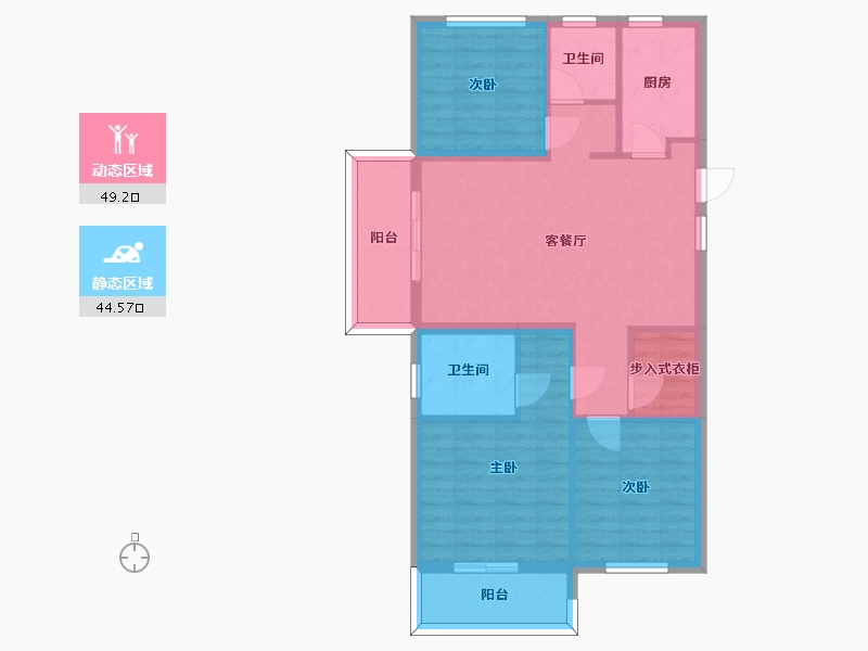 湖南省-长沙市-澳海望洲府G9号楼G8号楼建面110m2-83.89-户型库-动静分区