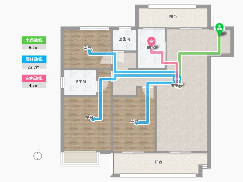 湖南省-长沙市-澳海文澜府1,2号栋建面117㎡-98.02-户型库-动静线