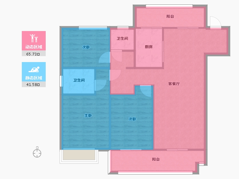 湖南省-长沙市-澳海文澜府1,2号栋建面117㎡-98.02-户型库-动静分区