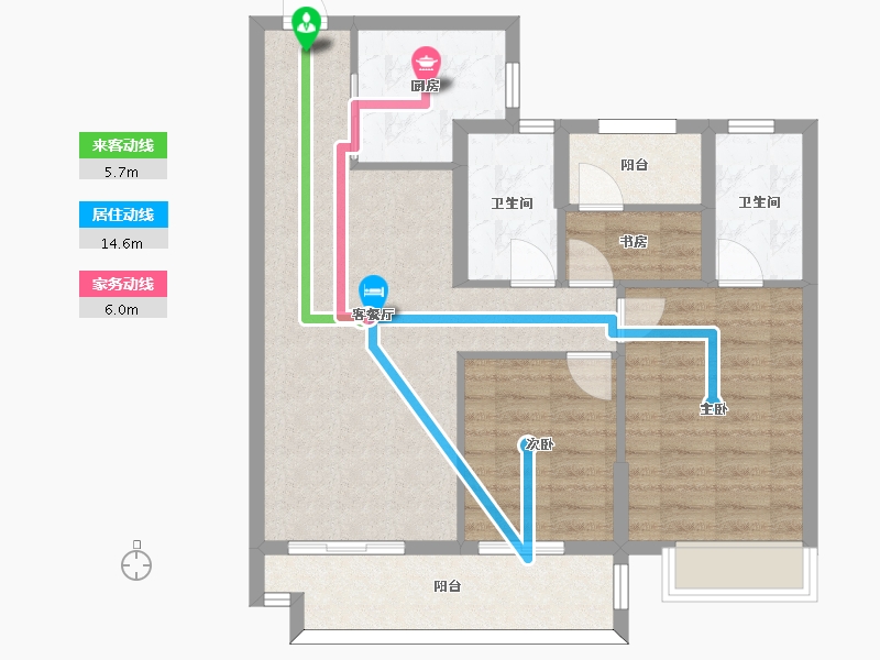 湖南省-长沙市-澳海文澜府4号栋建面101㎡-81.06-户型库-动静线