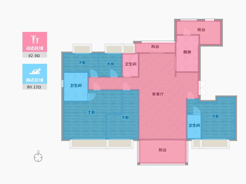 湖南省-长沙市-碧桂园高尔夫花园建面190m2-159.03-户型库-动静分区