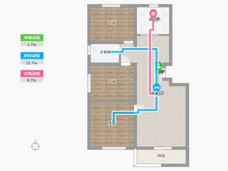 江苏省-南京市-恒建金陵美域101m²-80.43-户型库-动静线