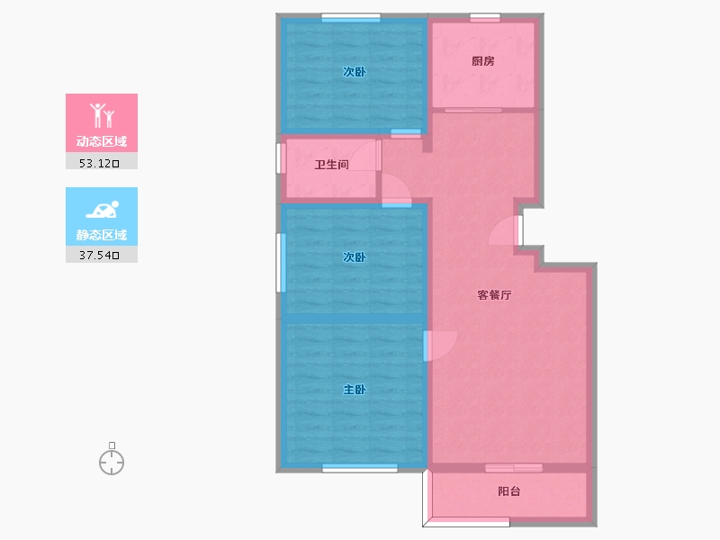 江苏省-南京市-恒建金陵美域101m²-80.43-户型库-动静分区