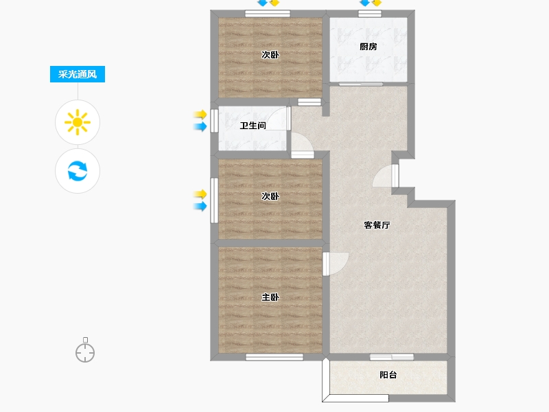 江苏省-南京市-恒建金陵美域101m²-80.43-户型库-采光通风