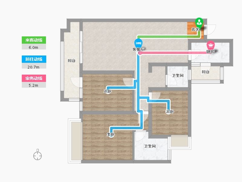 四川省-成都市-城投美庐6号楼117m²-88.47-户型库-动静线