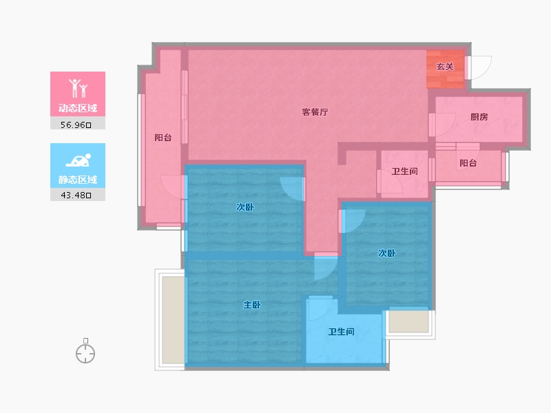 四川省-成都市-城投美庐6号楼117m²-88.47-户型库-动静分区