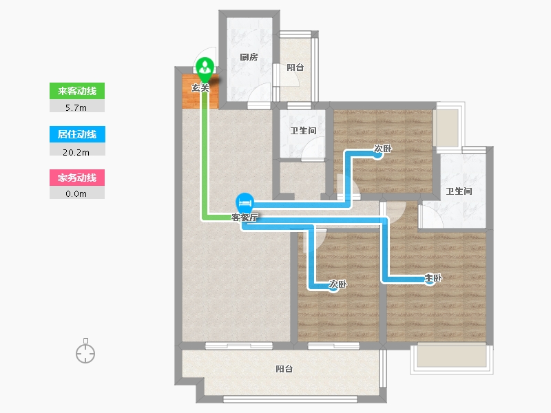 四川省-成都市-城投美庐6号楼120m²-92.58-户型库-动静线