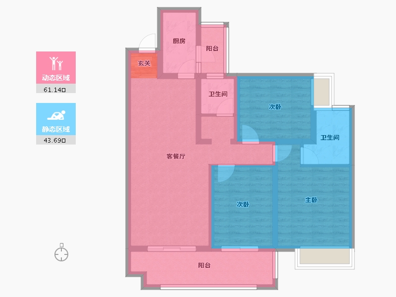 四川省-成都市-城投美庐6号楼120m²-92.58-户型库-动静分区